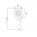 Лейка для ручного душа Lidz Niagara 33 145x95 мм прямоугольная LDNIA33CRM47556 Chrome