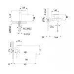 Комплект змішувачів для ванної кімнати Lidz Latwa 001Black+Lidz Latwa 006Black+Lidz Latwa 005Black