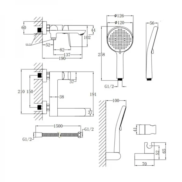 Смеситель для ванны Qtap Evia с поворотным изливом (c душевым гарнитуром) QTEVI260CRM47578 Chrome