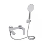 Смеситель для ванны Qtap Evia с поворотным изливом (c душевым гарнитуром) QTEVI260CRM47578 Chrome