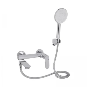 Змішувач для ванни Qtap Evia з поворотним виливом (з душовим гарнітуром) QTEVI260CRM47578 Chrome