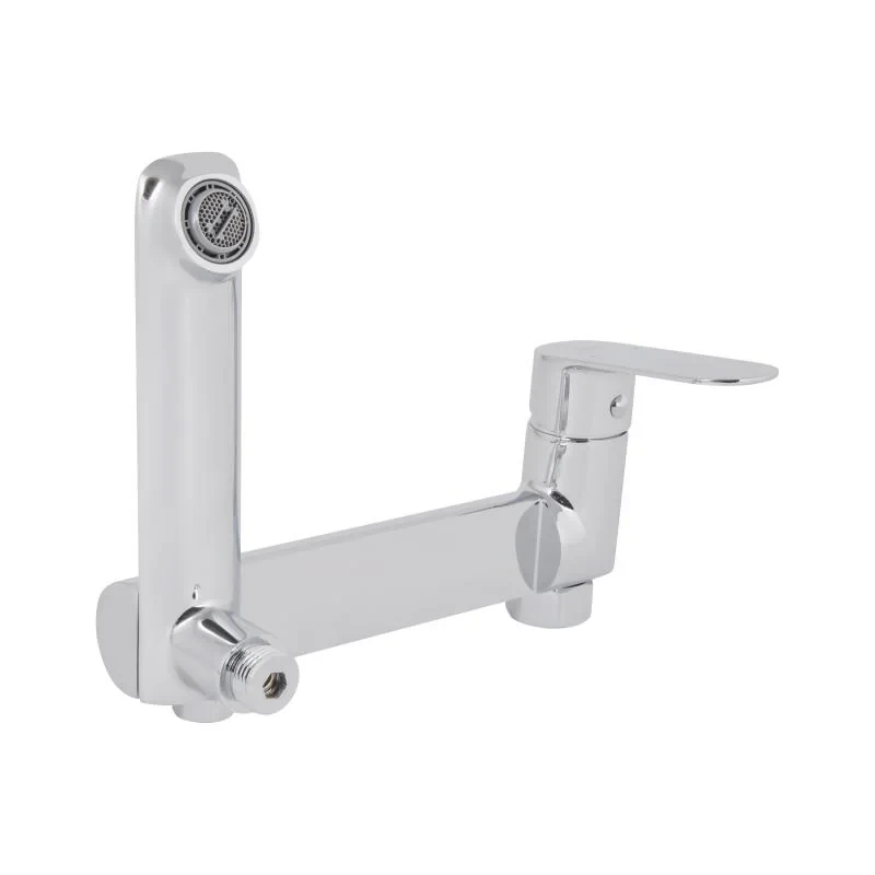 Змішувач для ванни Qtap Evia з поворотним виливом (з душовим гарнітуром) QTEVI260CRM47578 Chrome