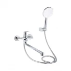 Змішувач для ванни Qtap Evia з довгим поворотним виливом (з душовим гарнітуром) QTEVI260CRM47579 Chrome