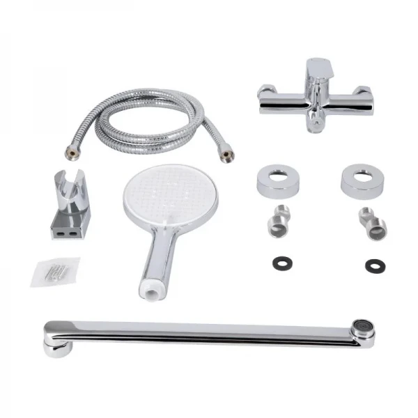 Смеситель для ванны Qtap Evia с длинным поворотным изливом (c душевым гарнитуром) QTEVI260CRM47579 Chrome