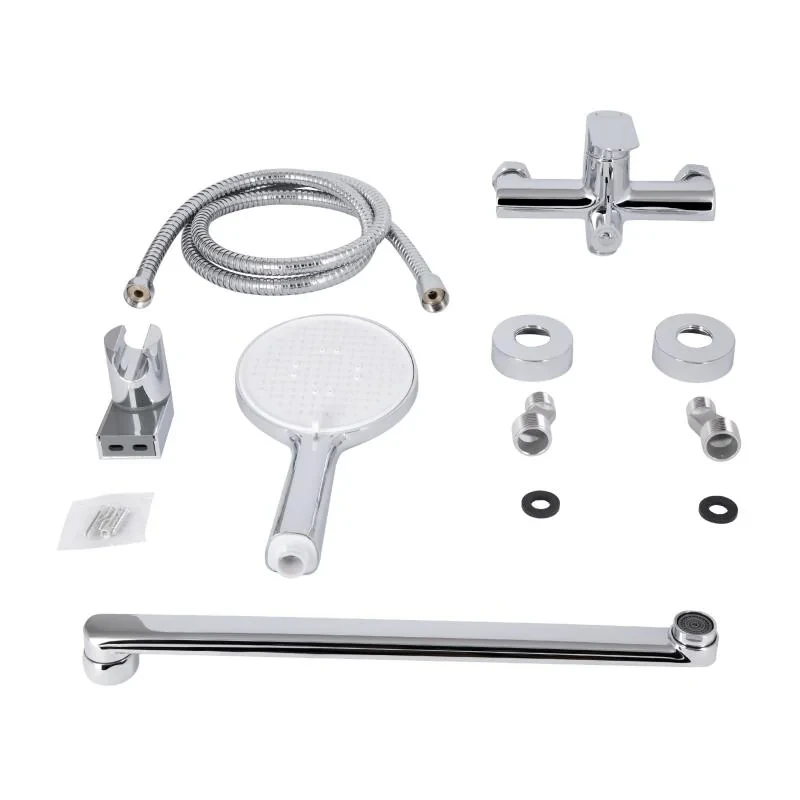 Змішувач для ванни Qtap Evia з довгим поворотним виливом (з душовим гарнітуром) QTEVI260CRM47579 Chrome