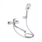 Змішувач для ванни Qtap Tern з довгим поворотним виливом (з душовим гарнітуром) QTTER260CRM47587 Chrome