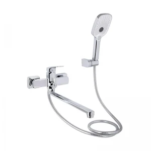 Змішувач для ванни Qtap Tern з довгим поворотним виливом (з душовим гарнітуром) QTTER260CRM47587 Chrome