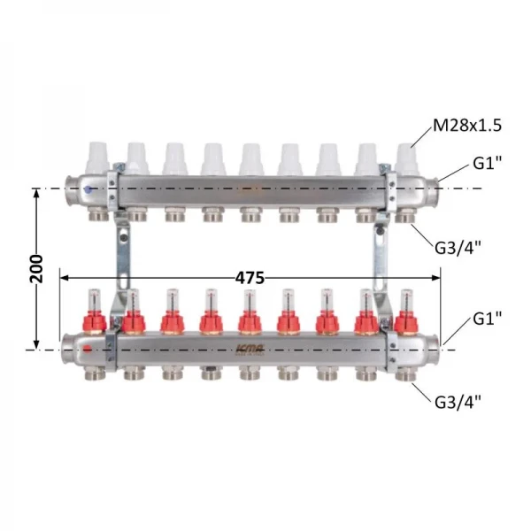 Коллектор с расходомерами (нерж.) 1