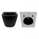 Комплект Qtap Robin Matt Black 2 в 1: унитаз подвесной  Ultra Quiet QT13332381АSMB + биде подвесное QT1355046FMB