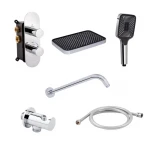 Комплект для душу Qtap Votice: Змішувач для душу QTVOT65T105OGC+Душ. набір(QTHLA107CRM45944+QTRUC125CRM45956+QTTRU120CRM45928+QTCRMBH030+QTHADPVC160C)
