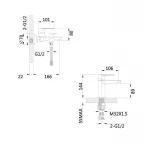 Комплект змішувачів Lidz Latwa Black: Змішувач для раковини LDLAT001BLA45418 + Змішувач для ванни LDLAT006BLA45419