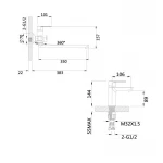 Комплект змішувачів Lidz Latwa Black: Змішувач для раковини LDLAT001BLA45418 + Змішувач для ванни LDLAT005BLA45420