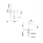 Комплект змішувачів Lidz Latwa Black: Змішувач для раковини LDLAT001BLA45418 + Змішувач для душу LDLAT010BLA45421