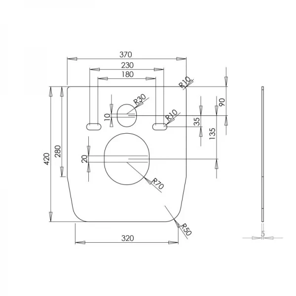 Шумоізолююча прокладка Qtap Nest для підвісного унітазу та біде QT0350A108