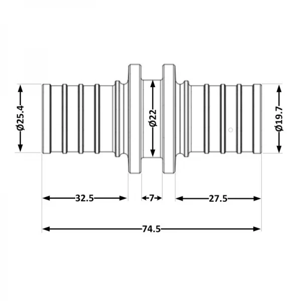 Переходних под натяжную гильзу Icma №1032 d25х3,5-32х4,4 851032GYGX05