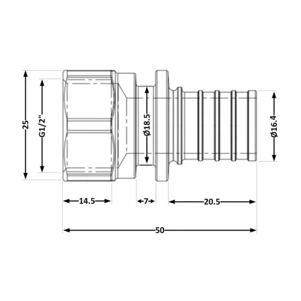 Переходних под натяжную гильзу Icma №1033 d20х2,8-1/2