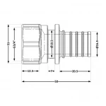 Переходних под натяжную гильзу Icma №1033 d20х2,8-3/4