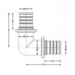 Угол натяжной Icma №1035 d16х2,2 851035BO05