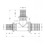 Тройник натяжной Icma №1039 d16х20х16 851039BOGWBO05