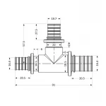 Тройник натяжной Icma №1039 d20х25х20 851039GWGXGW05