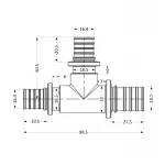 Тройник натяжной Icma №1039 d25х20х20 851039GXGWGW0