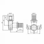 Угол натяжной Icma №1040 d25х3,5-3/4