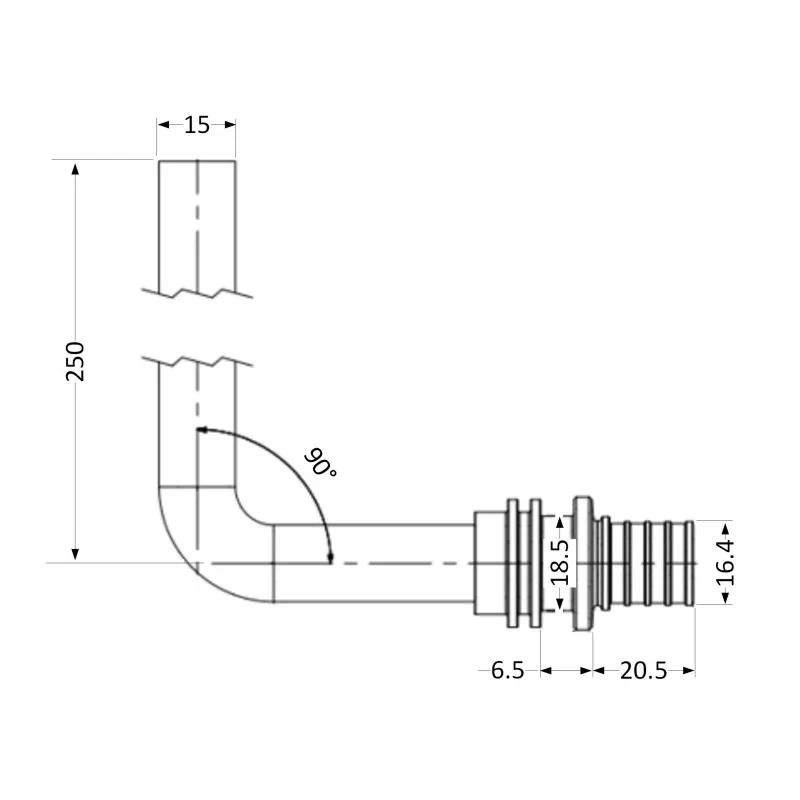 Трубка для радиатора Icma №1043 d20×2,8 для натяжного фитинга 851043GWGE07