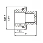 Заглушка PPR Thermo Alliance с резьбой 20х3/4