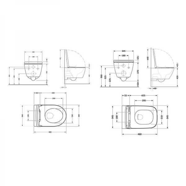 Акционный набор: Унитаз подвесной Jay Ultra Quiet QT07335177W 485х360х320 + Tern Ultra Quiet QT17332303ASW 490x365x325