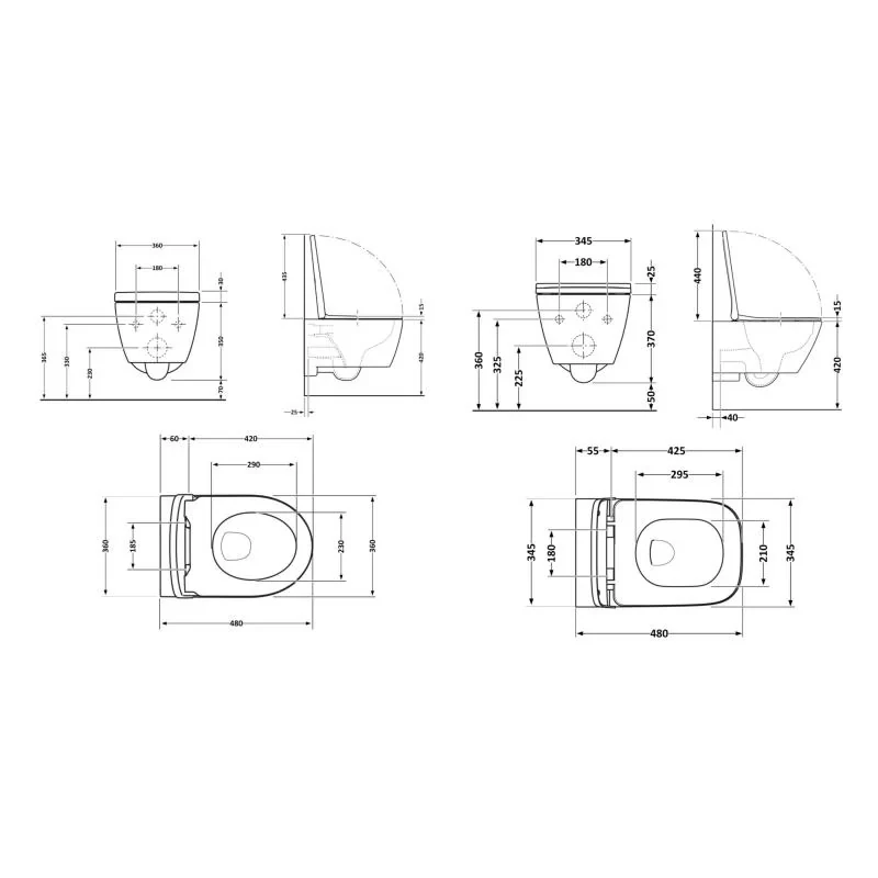 Акционный набор: Унитаз подвесной Jay Ultra Quiet QT07335177W 485х360х320 + Tern Ultra Quiet QT17332303ASW 490x365x325