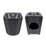 Акционный набор: Унитаз напольный Robin Ultra Quiet QT13226083AMB 660x360x855 Black + Биде напольное Robin QT13442141CMB 565x360x405 Black