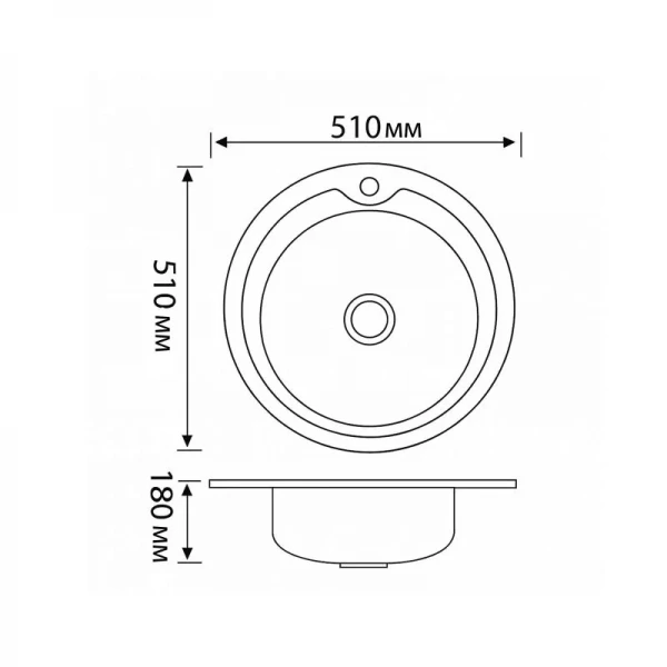 Кухонна мийка Brinex 510-D 0,8 мм Satin (BRIN510SAT08)