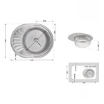 Кухонна мийка Brinex 5745 0,8 мм Satin (BRIN5745SAT08)