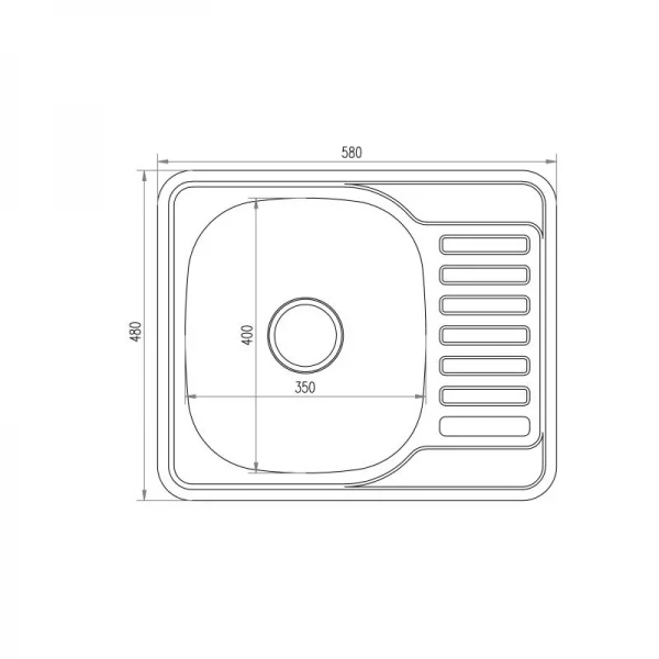 Кухонна мийка Brinex 5848 0,8 мм Satin (BRIN5848SAT08)