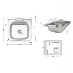 Кухонна мийка Brinex 5050 0,6 мм Satin (BRIN5050SAT06)