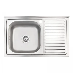 Кухонна мийка Brinex 5080-L 0,8 мм Satin (BRIN5080LSAT06)