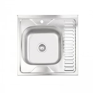 Кухонна мийка Brinex 6060-L 0,6 мм Satin (BRIN6060LSAT06)