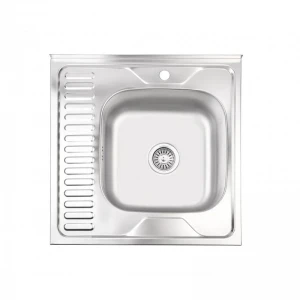 Кухонна мийка Brinex 6060-R 0,6 мм Satin (BRIN6060RSAT06)