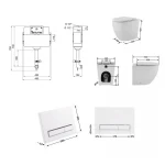 Готове рішення Qtap для ванної кімнати: Унітаз напольний Robin Ultra Quiet QT13223381AW + інсталяція QT0122490S+ клавіша QT0111M08V1384W