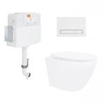 Готове рішення Qtap для ванної кімнати: Унітаз напольний Robin Ultra Quiet QT13223381AW + інсталяція QT0122490S+ клавіша QT0111M08V1384W