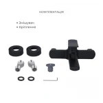 Комплект Qtap Slavonice Black Matt: Змішувач  QTSLA259BLM45918 + Шланг QTHADPVCSQ160B + Лійка QTRUC125BLM45951