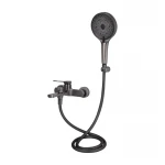 Змішувач для ванни Qtap Slavonice (з душовим гарнітуром) QTSLV259GMB48035 Gunmetal Black PVD