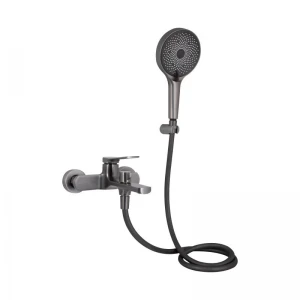 Змішувач для ванни Qtap Slavonice (з душовим гарнітуром) QTSLV259GMB48035 Gunmetal Black PVD