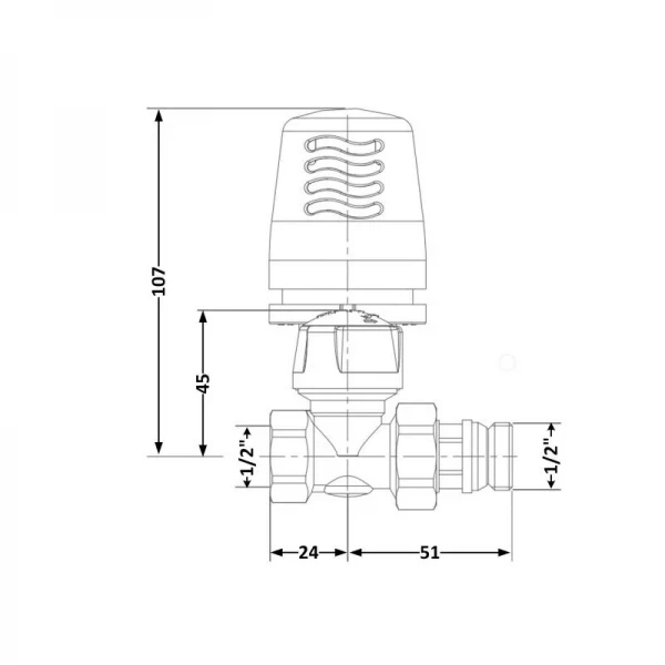 Кран радиаторный термостатический Icma 1/2