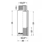 Подовжувач хромований Thermo Alliance Forte 1/2