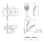 Змішувач латунний для ванни Lidz Astra 006 (з душовим гарнітуром) (k35) LDAST006CRM48087 Chrome