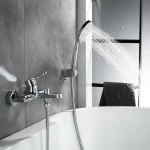 Змішувач латунний для ванни Lidz Astra 006 (з душовим гарнітуром) (k35) LDAST006CRM48087 Chrome