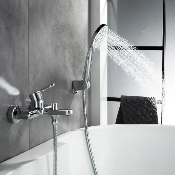 Змішувач латунний для ванни Lidz Astra 006 (з душовим гарнітуром) (k35) LDAST006CRM48087 Chrome