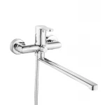 Змішувач латунний для ванни Lidz Astra 005 з поворотним виливом (з душовим гарнітуром) (k35) LDAST005CRM48088 Chrome