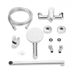 Змішувач латунний для ванни Lidz Astra 005 з поворотним виливом (з душовим гарнітуром) (k35) LDAST005CRM48088 Chrome